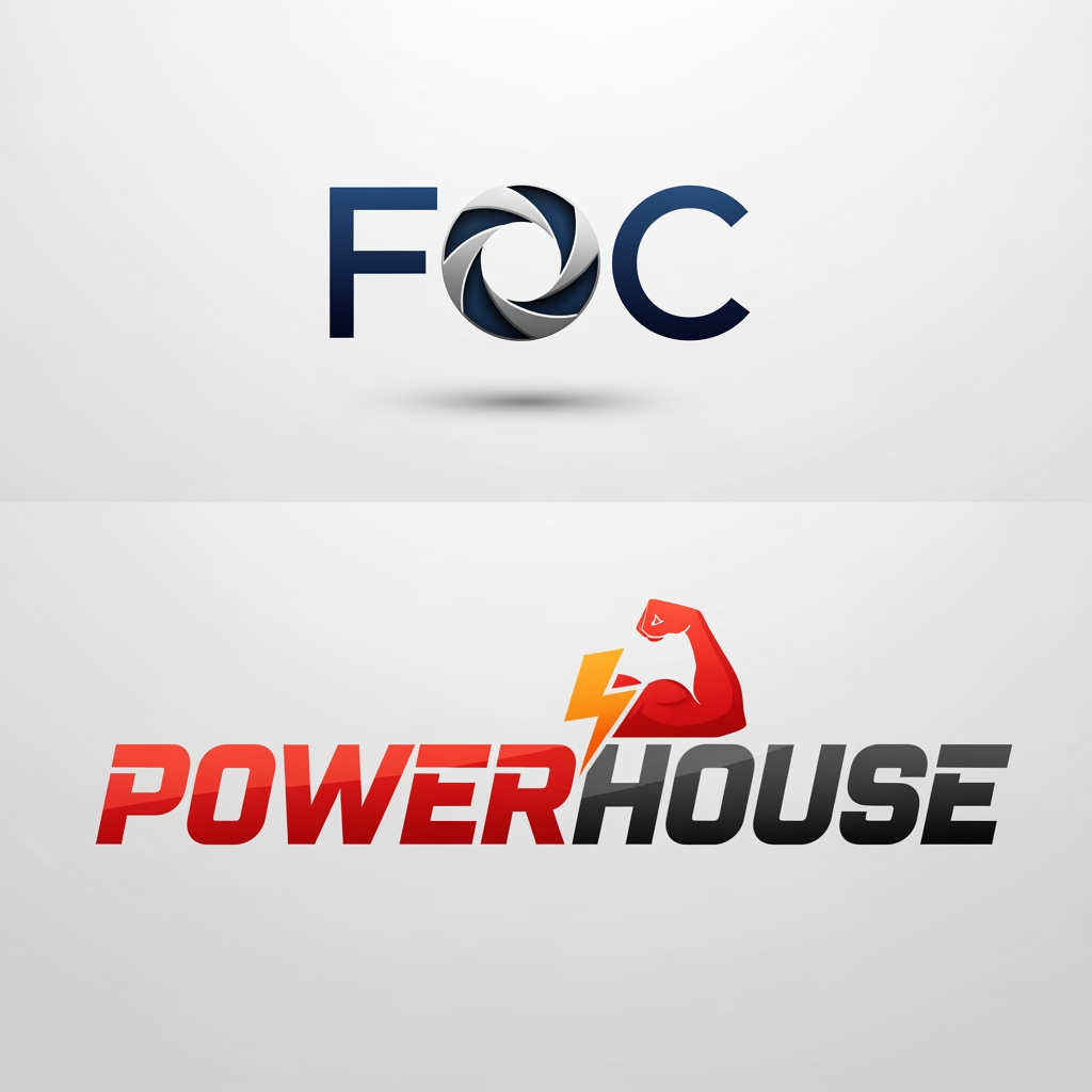 AI Design for Generate logos for FOC and POWERHOUSE