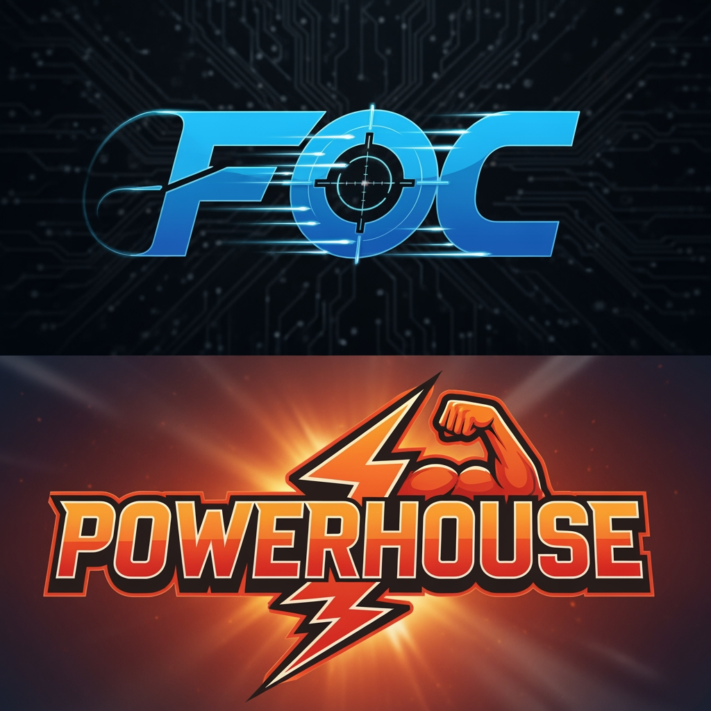 AI Design for Generate logos for FOC and POWERHOUSE