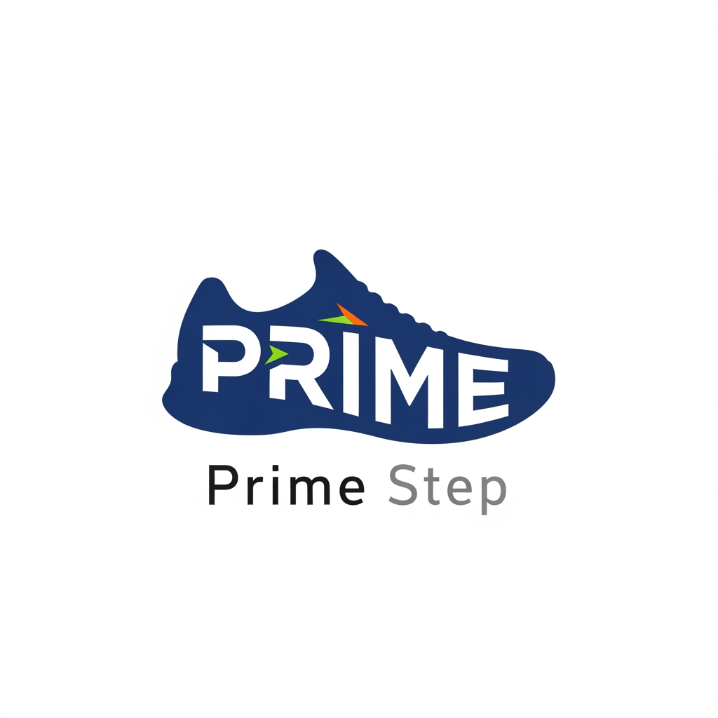 AI Design for create a logo for my shoe website. with unique logo my website name is prime step inside the shoe logo i need a prime text\