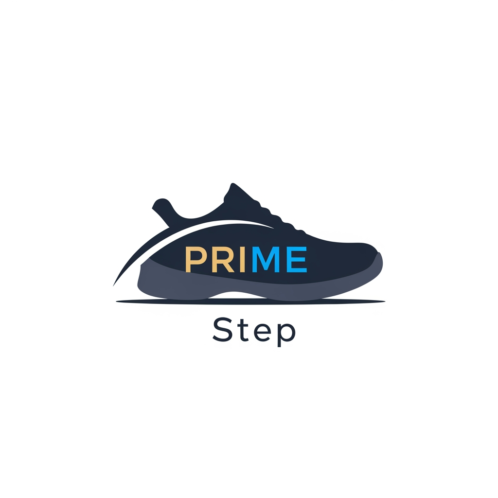 AI Design for create a logo for my shoe website. with unique logo my website name is prime step inside the shoe logo i need a prime text\