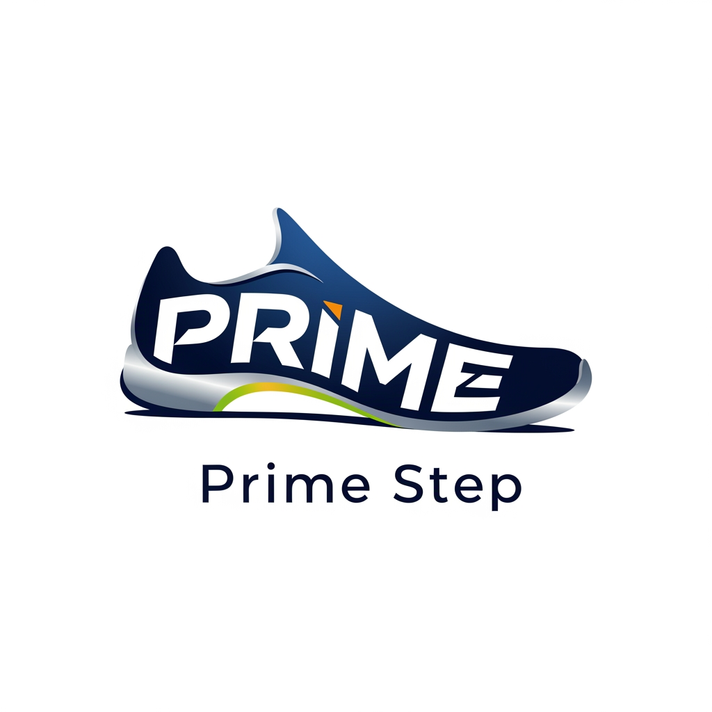 AI Design for create a logo for my shoe website. with unique logo my website name is prime step inside the shoe logo i need a prime text\