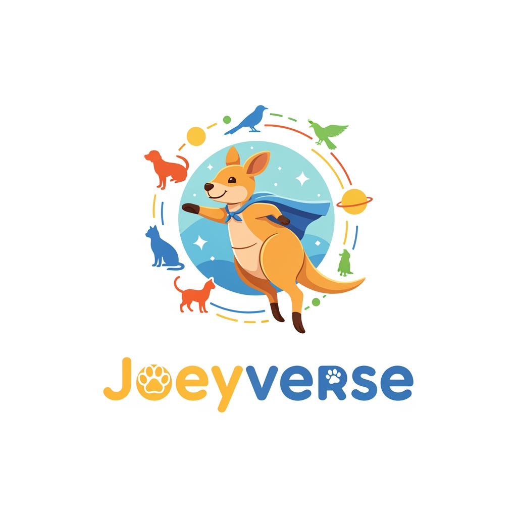 AI Design for create a logo for pet care website name: Joeyverse
