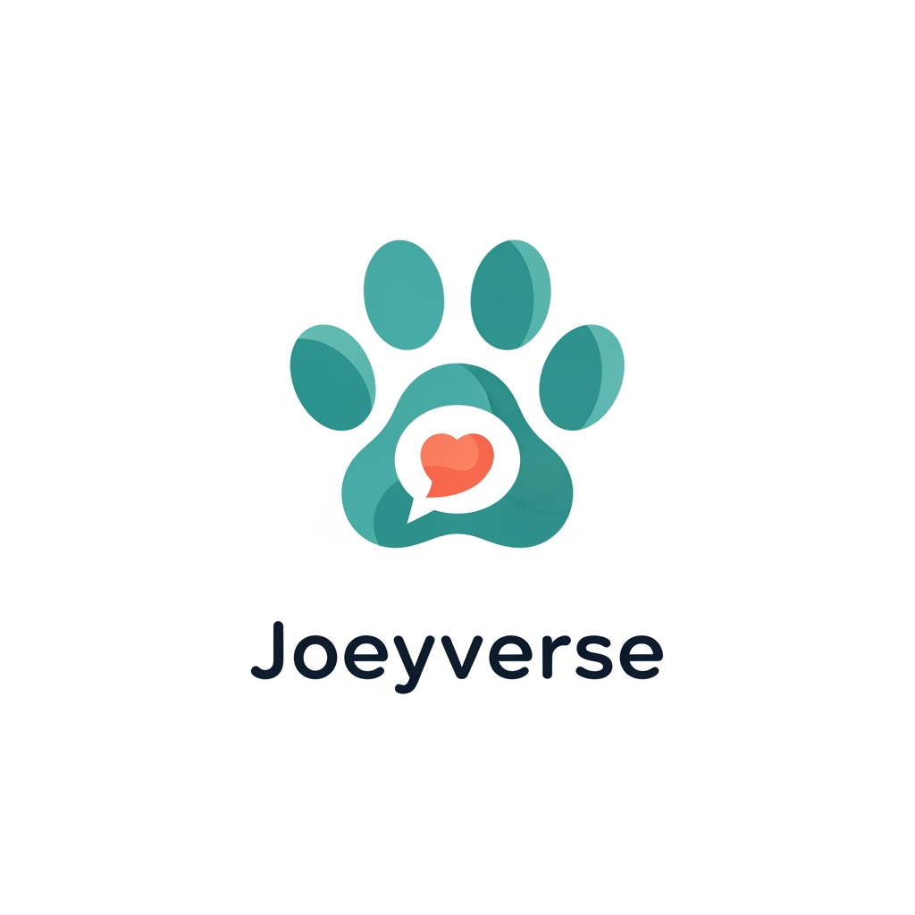 AI Design for Design a premium, minimal, elegant, and cute logo for a pet healthcare platform named "Joeyverse."
Brand Mission: Joeyverse connects pet owners with licensed veterinarians through instant chat and video/audio calls, making pet care accessible, trustworthy, and compassionate.
Logo Style:
Modern, clean, minimalistic
Elegant with soft, friendly curves
Cute but professional (avoid cartoonish or childish)
Flat vector design
Highly recognizable as an app icon and website logo
Scalable for mobile apps, websites, and social media
Concept Ideas:
A simple pet paw seamlessly integrated with a speech bubble or chat icon
A heart subtly formed within a paw print, a paw with orbitals around it with cute pet studd
A minimalist outline of a dog and cat together
A caring hand embracing a paw
A subtle medical cross hidden within the negative space
A circular or rounded icon symbolizing connection, care, and community
Typography:
Clean rounded sans-serif font
Modern, premium appearance
"Joeyverse" written in lowercase or title case
Balanced spacing and elegant proportions
Color Palette:
Primary: Emerald Green (#22C55E) or Teal (#14B8A6) to represent health and trust
Accent: Warm Coral (#FF7F6A) or Soft Orange (#F59E0B) for compassion
Neutral: White, Charcoal (#1F2937), and Soft Gray (#F8FAFC)
Flat colors only (no gradients)
Design Principles:
Minimal geometric shapes
Plenty of negative space
Soft rounded corners
Premium startup aesthetic similar to Airbnb, Headspace, Stripe, or Notion
Memorable and timeless
Avoid overly detailed illustrations, realistic animals, clip art, and generic veterinary logos
Output Requirements:
Vector logo on a clean white background
Icon-only version
Horizontal logo (icon + Joeyverse)
Monochrome version (black and white)
App icon version (square)
Crisp SVG-style vector artwork
High-end branding suitable for a modern pet-tech startup.