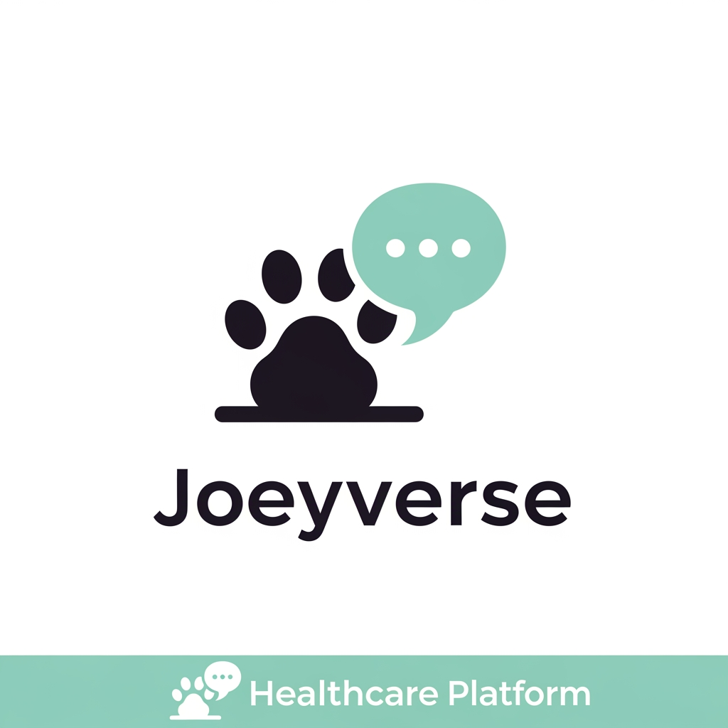 AI Design for Design a premium, minimal, elegant, and cute logo for a pet healthcare platform named "Joeyverse."
Brand Mission: Joeyverse connects pet owners with licensed veterinarians through instant chat and video/audio calls, making pet care accessible, trustworthy, and compassionate.
Logo Style:
Modern, clean, minimalistic
Elegant with soft, friendly curves
Cute but professional (avoid cartoonish or childish)
Flat vector design
Highly recognizable as an app icon and website logo
Scalable for mobile apps, websites, and social media
Concept Ideas:
A simple pet paw seamlessly integrated with a speech bubble or chat icon
A heart subtly formed within a paw print, a paw with orbitals around it with cute pet studd
A minimalist outline of a dog and cat together
A caring hand embracing a paw
A subtle medical cross hidden within the negative space
A circular or rounded icon symbolizing connection, care, and community
Typography:
Clean rounded sans-serif font
Modern, premium appearance
"Joeyverse" written in lowercase or title case
Balanced spacing and elegant proportions
Color Palette:
Primary: Emerald Green (#22C55E) or Teal (#14B8A6) to represent health and trust
Accent: Warm Coral (#FF7F6A) or Soft Orange (#F59E0B) for compassion
Neutral: White, Charcoal (#1F2937), and Soft Gray (#F8FAFC)
Flat colors only (no gradients)
Design Principles:
Minimal geometric shapes
Plenty of negative space
Soft rounded corners
Premium startup aesthetic similar to Airbnb, Headspace, Stripe, or Notion
Memorable and timeless
Avoid overly detailed illustrations, realistic animals, clip art, and generic veterinary logos
Output Requirements:
Vector logo on a clean white background
Icon-only version
Horizontal logo (icon + Joeyverse)
Monochrome version (black and white)
App icon version (square)
Crisp SVG-style vector artwork
High-end branding suitable for a modern pet-tech startup.