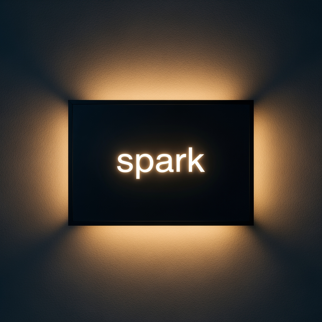 AI Design for make a pannel light box named with spark