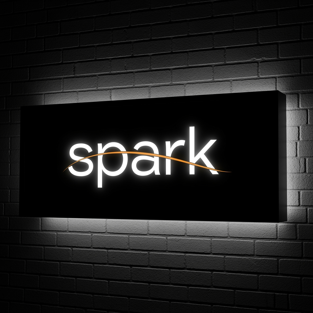 AI Design for make a pannel light box named with spark