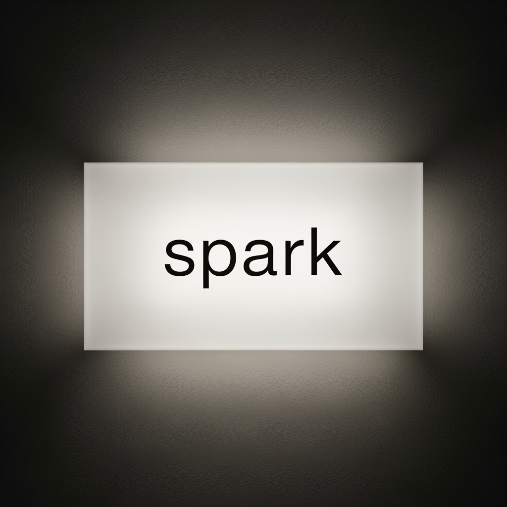 AI Design for make a pannel light box named with spark