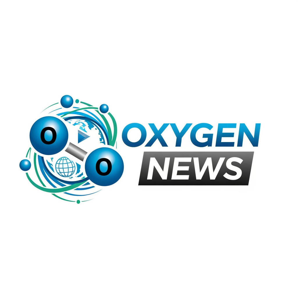 AI Design for create a logo for news channel name oxygen news