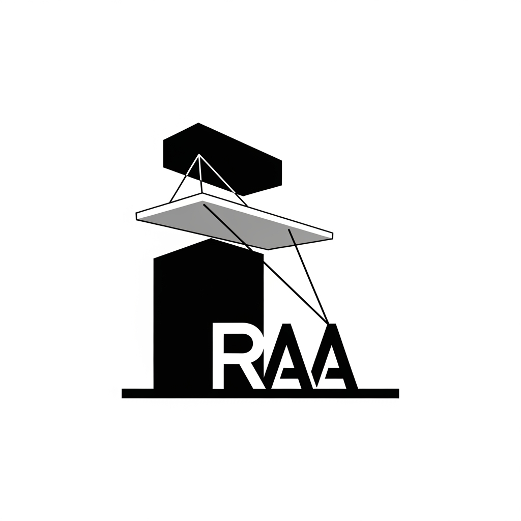 AI Design for 10. Optical Balance
Design a contemporary architectural logo for RAA inspired by balance, cantilevers, floating slabs, and structural tension. Use asymmetrical geometry while maintaining perfect visual balance. The logo should feel engineered, stable, and sophisticated without relying on literal architecture. Clean vector graphics, bold geometric typography, premium branding, black and white only.