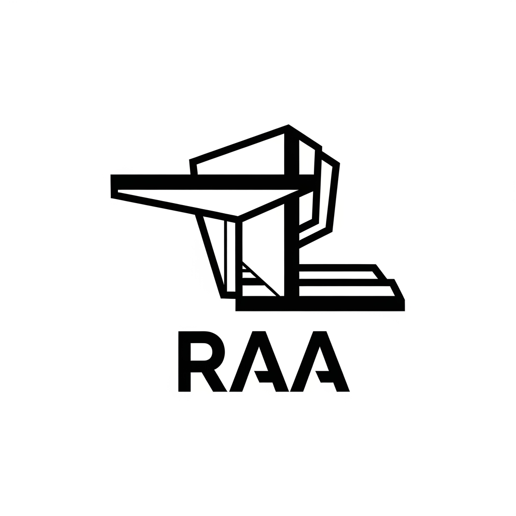 AI Design for 10. Optical Balance
Design a contemporary architectural logo for RAA inspired by balance, cantilevers, floating slabs, and structural tension. Use asymmetrical geometry while maintaining perfect visual balance. The logo should feel engineered, stable, and sophisticated without relying on literal architecture. Clean vector graphics, bold geometric typography, premium branding, black and white only.