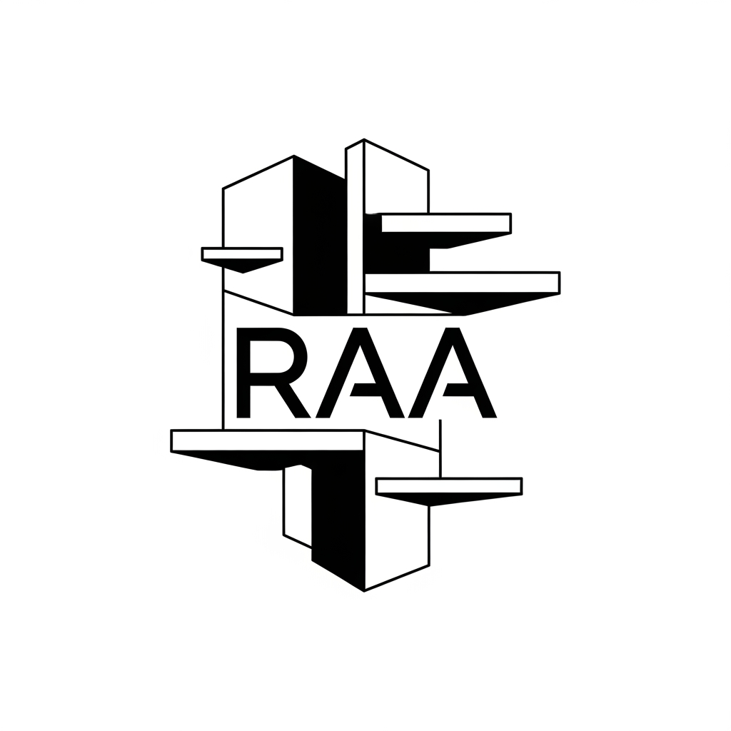 AI Design for 10. Optical Balance
Design a contemporary architectural logo for RAA inspired by balance, cantilevers, floating slabs, and structural tension. Use asymmetrical geometry while maintaining perfect visual balance. The logo should feel engineered, stable, and sophisticated without relying on literal architecture. Clean vector graphics, bold geometric typography, premium branding, black and white only.