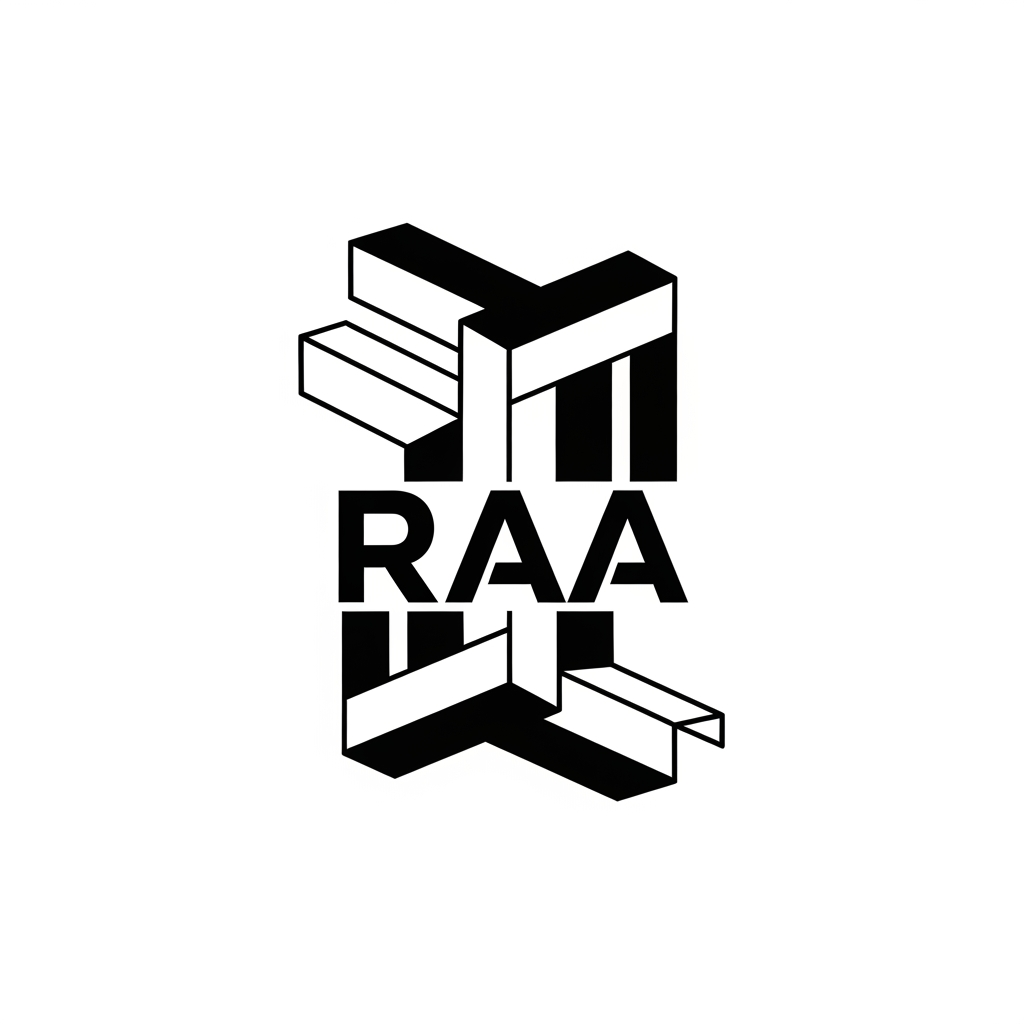 AI Design for 10. Optical Balance
Design a contemporary architectural logo for RAA inspired by balance, cantilevers, floating slabs, and structural tension. Use asymmetrical geometry while maintaining perfect visual balance. The logo should feel engineered, stable, and sophisticated without relying on literal architecture. Clean vector graphics, bold geometric typography, premium branding, black and white only.