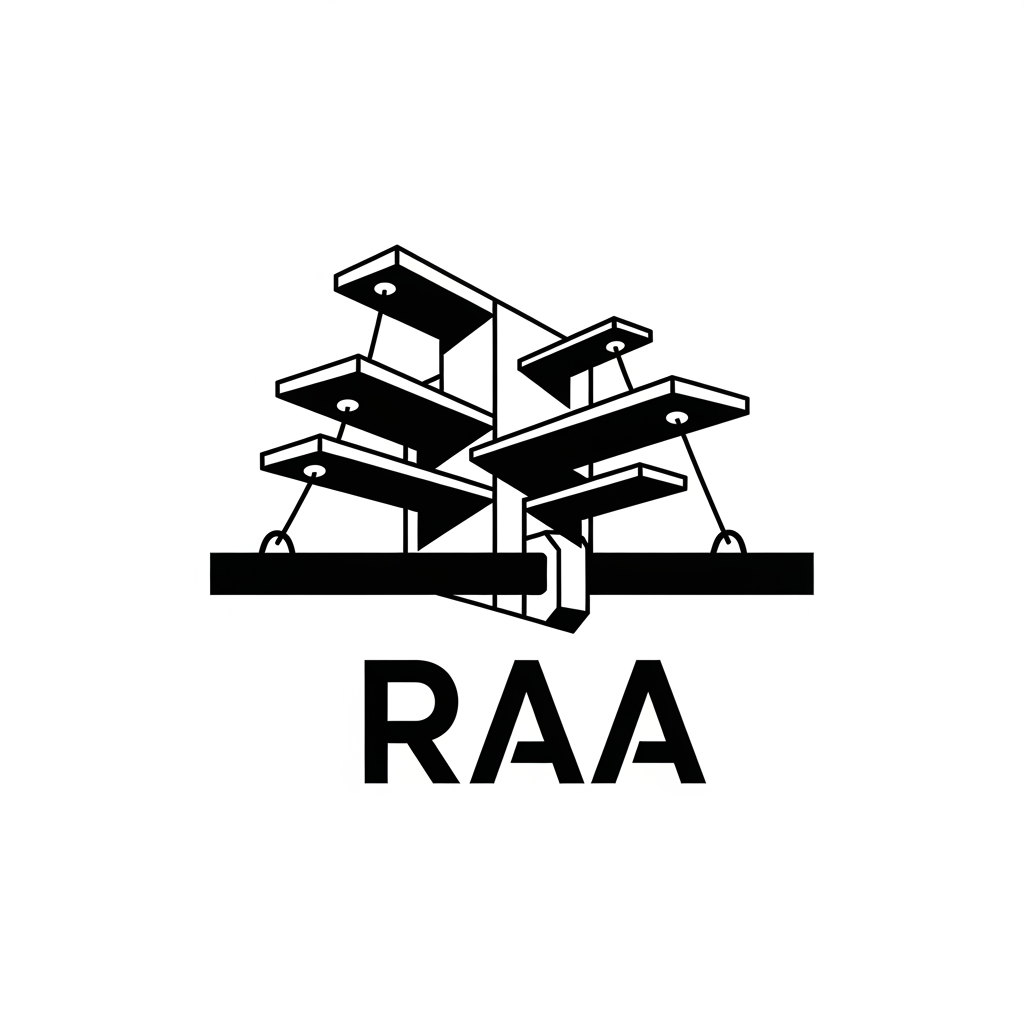 AI Design for 10. Optical Balance
Design a contemporary architectural logo for RAA inspired by balance, cantilevers, floating slabs, and structural tension. Use asymmetrical geometry while maintaining perfect visual balance. The logo should feel engineered, stable, and sophisticated without relying on literal architecture. Clean vector graphics, bold geometric typography, premium branding, black and white only.