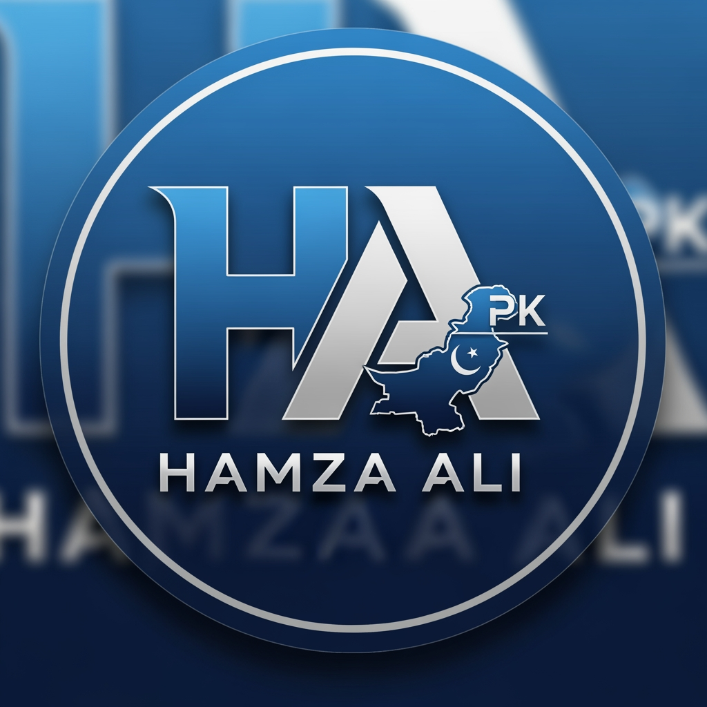 AI Design for hamza ali pk" ko facebook per rakne kaleye logo banaw