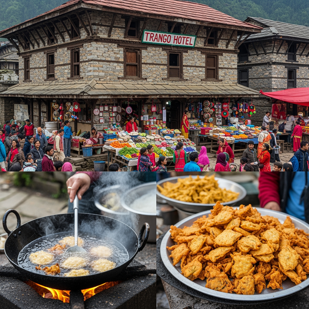 AI Design for trango hotel pakora" yad rahe pakora ek viilage ka nam eha