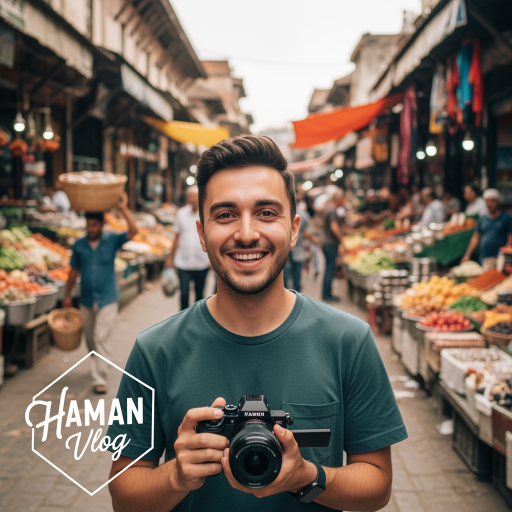 AI Design for "haman vlog" is ko logo ke sakel ,ma bajoo