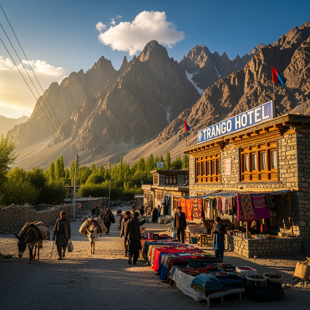 AI Design for trango hotel pakora" yad rahe pakora ek viilage ka nam eha