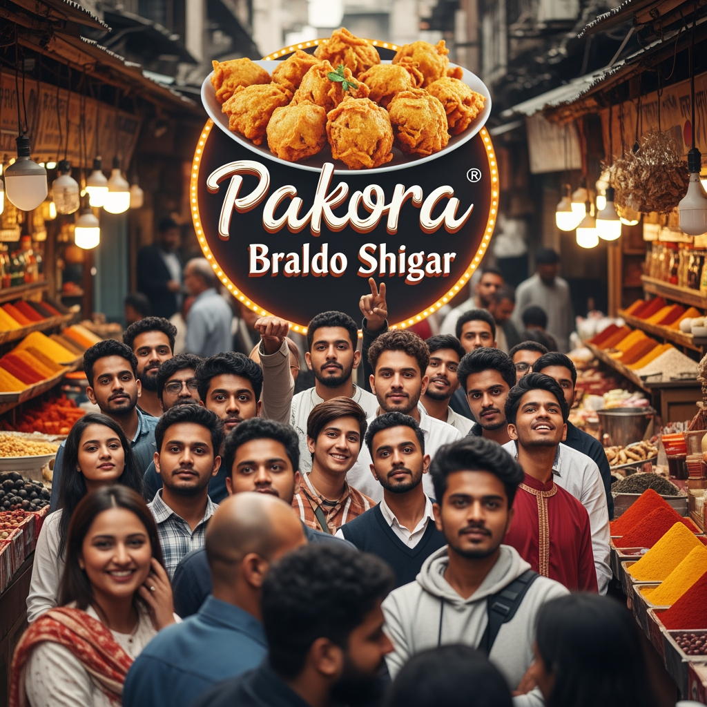 AI Design for "pakora braldo shigar" is ko logo ke sakel ma