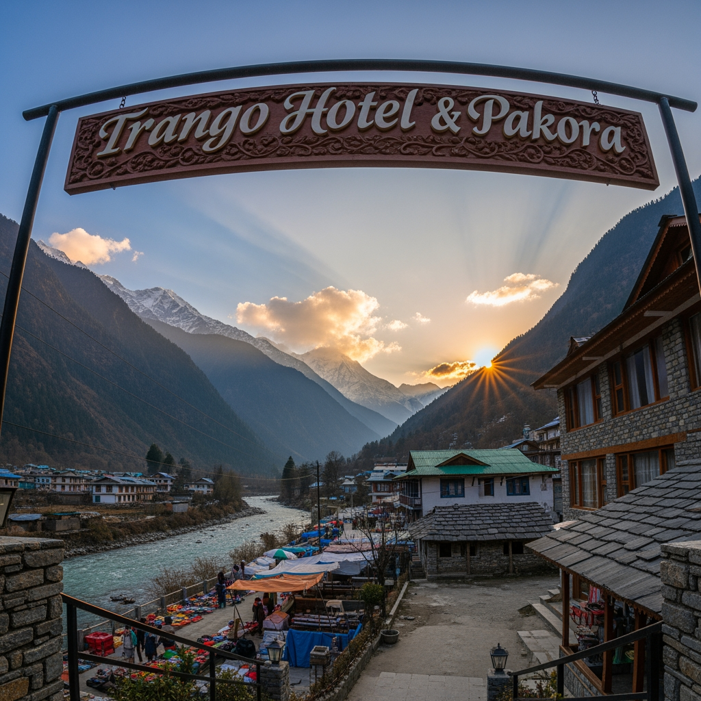 AI Design for trango hotel pakora" yad rahe pakora ek viilage ka nam eha