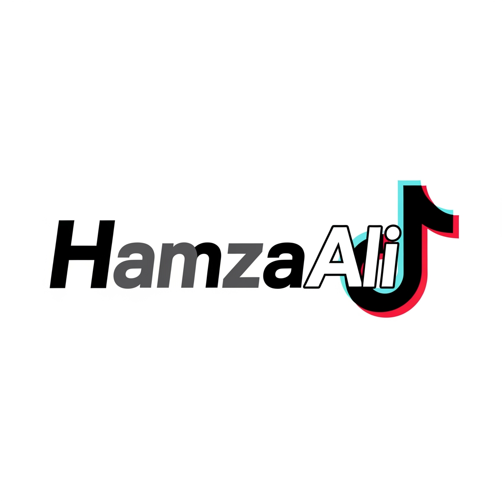 AI Design for "HamzaAli" is ko tik tok kale logobanaw