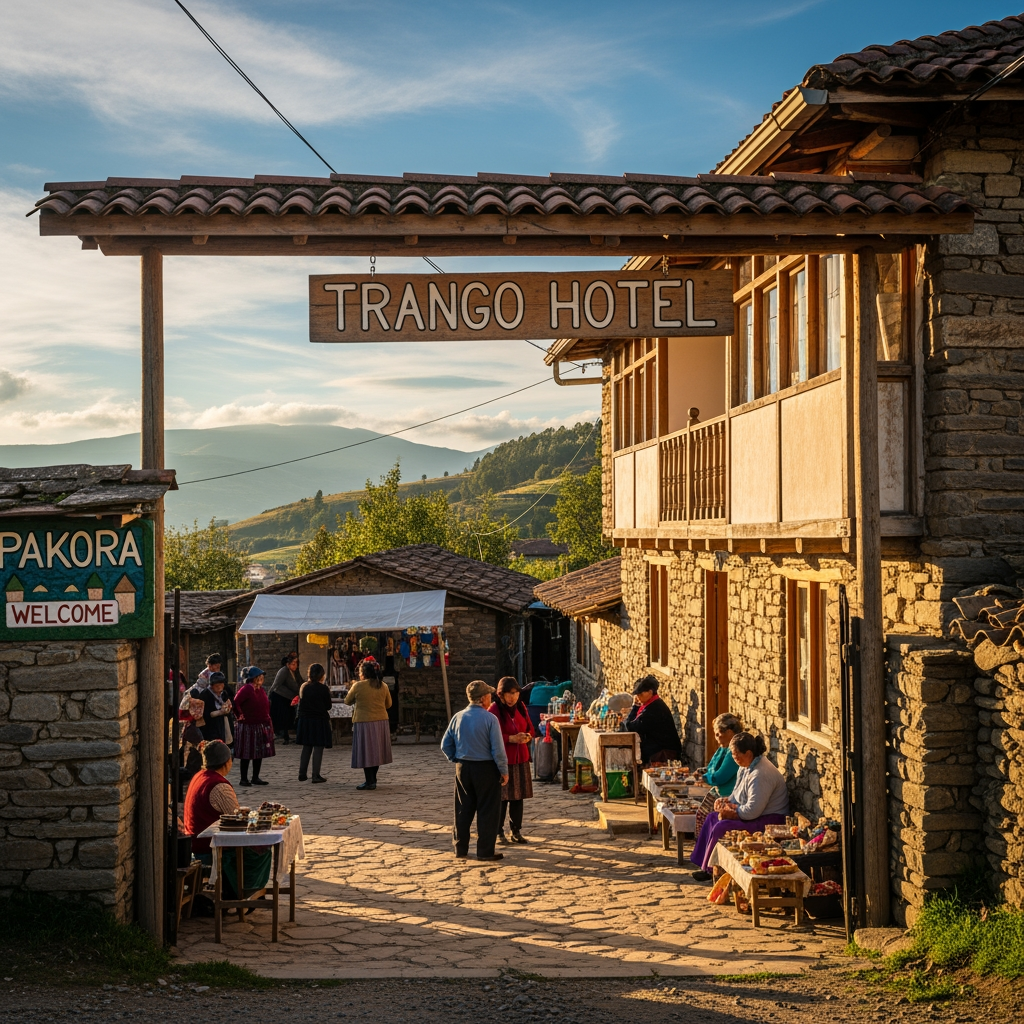 AI Design for trango hotel pakora" yad rahe pakora ek viilage ka nam eha
