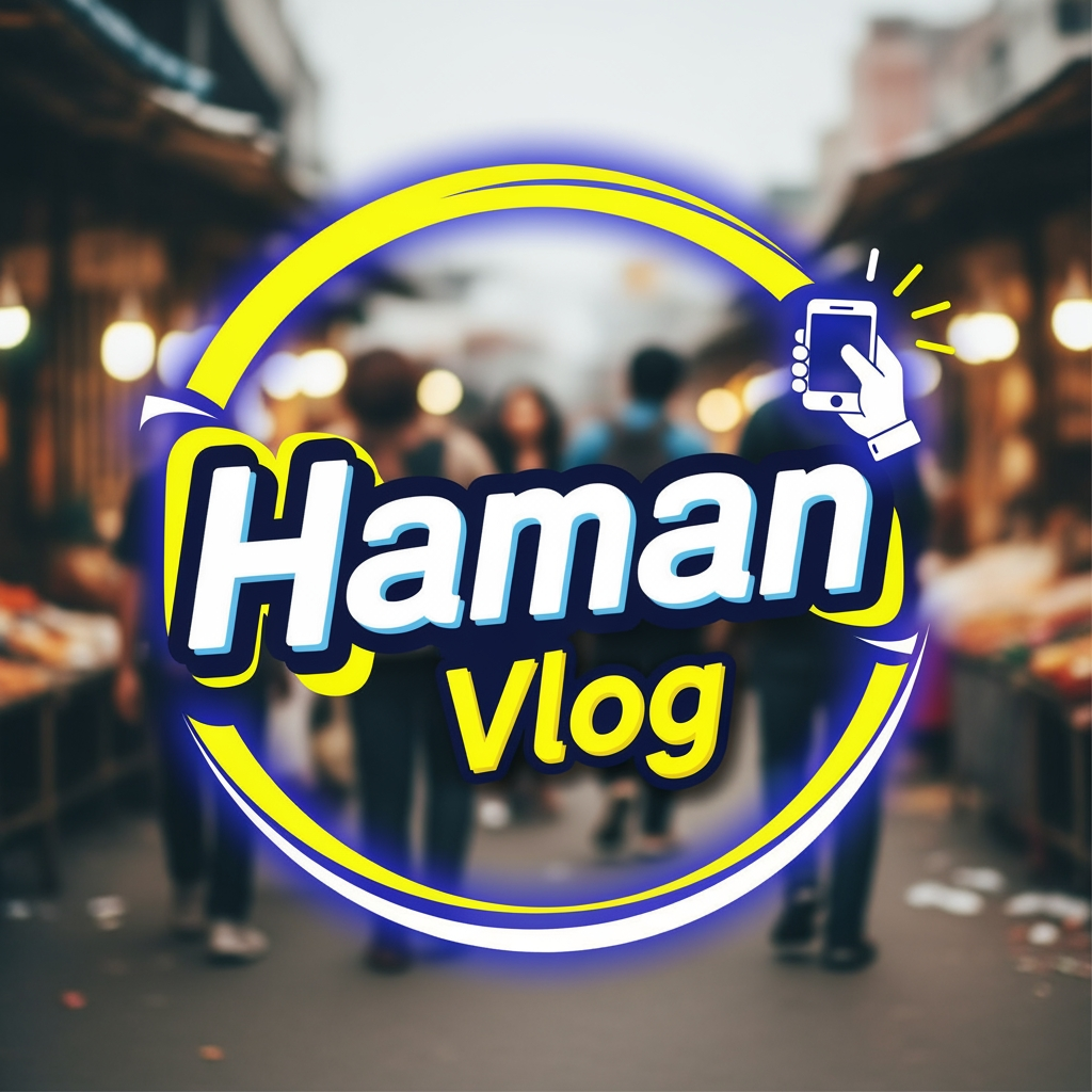 AI Design for "haman vlog" is ko logo ke sakel ,ma bajoo