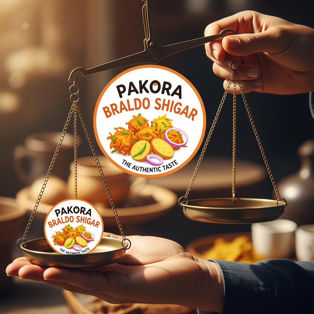 AI Design for "pakora braldo shigar" is ko logo ke sakel ma