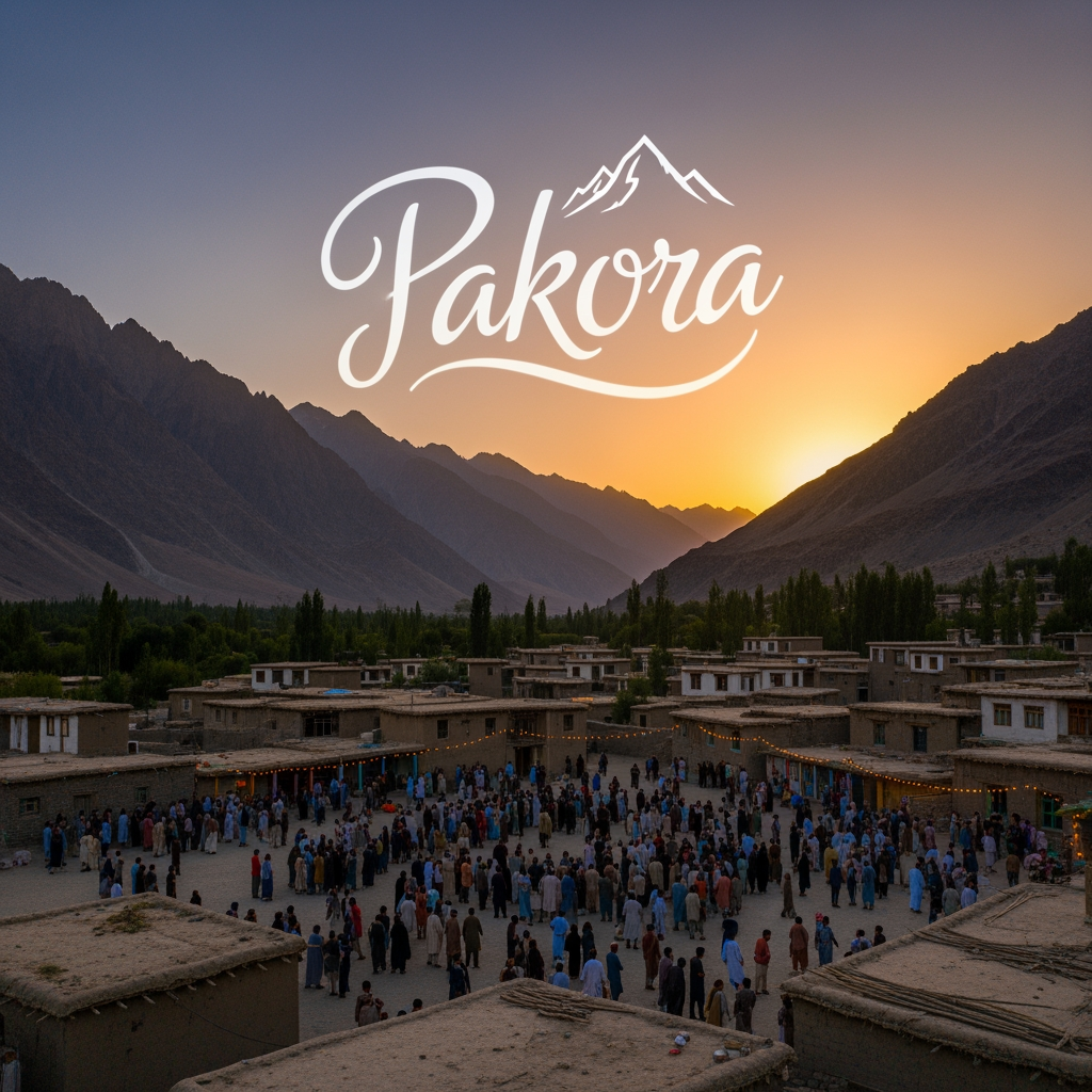 AI Design for "pakora braldo shigar" is ko logo ke sakel ma pakora ek village ka name ha