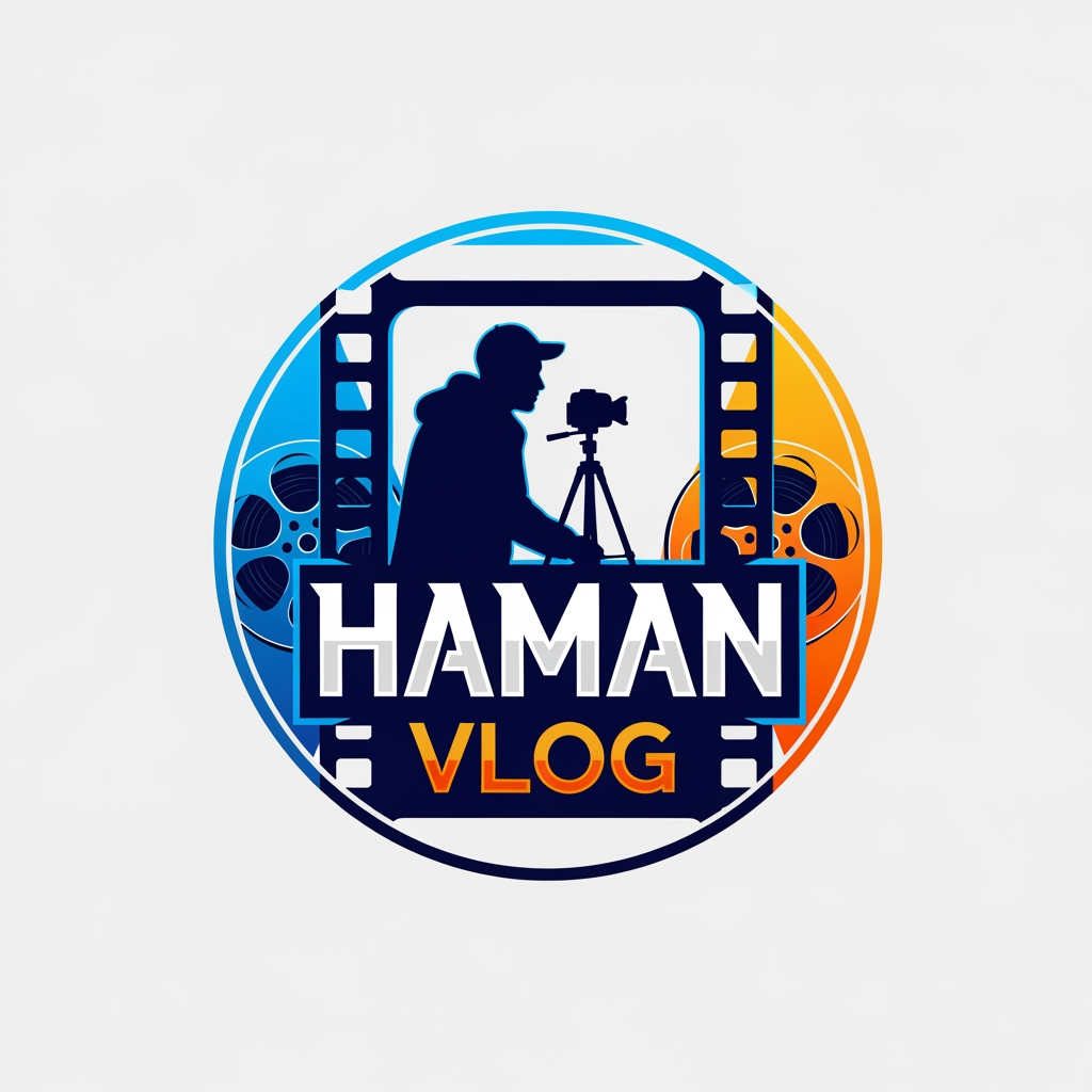AI Design for "haman vlog" is ko logo ke sakel ,ma bajoo