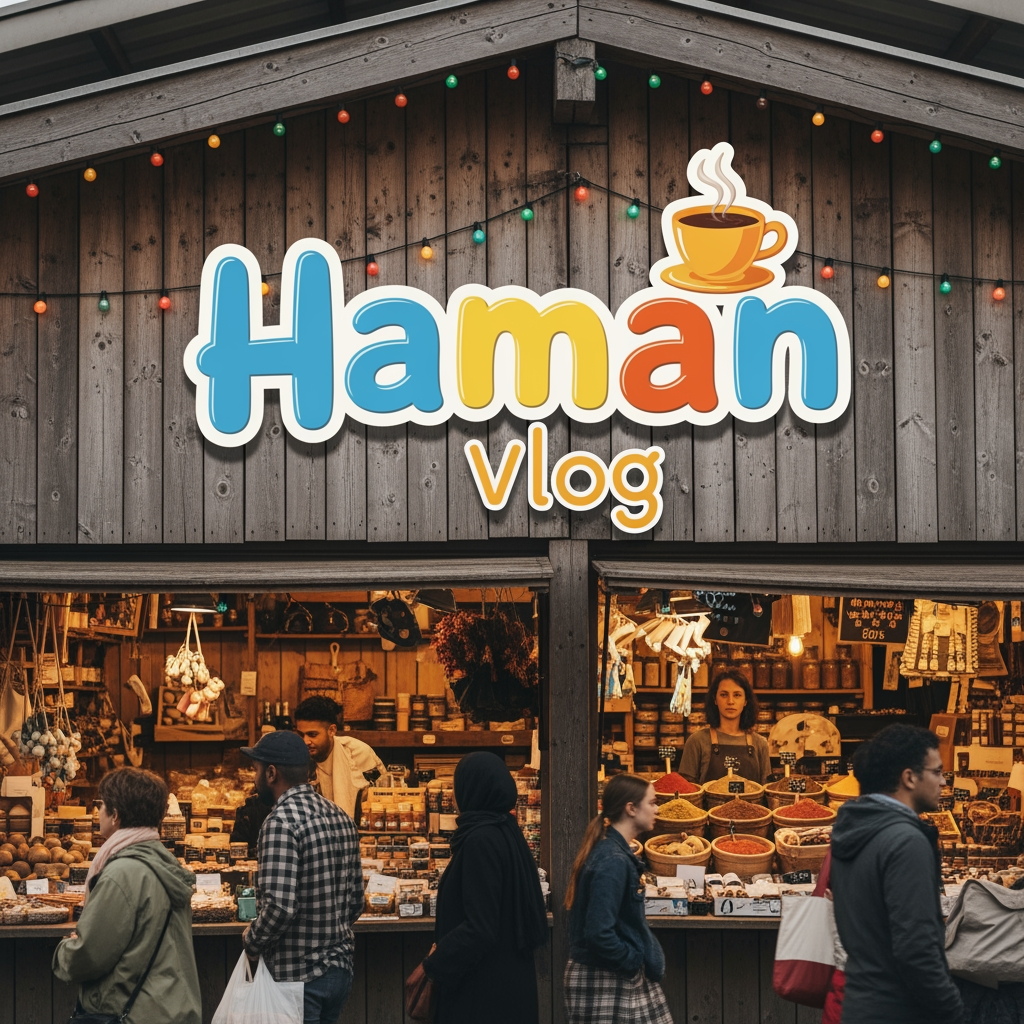 AI Design for "haman vlog" is ko logo ke sakel ,ma bajoo