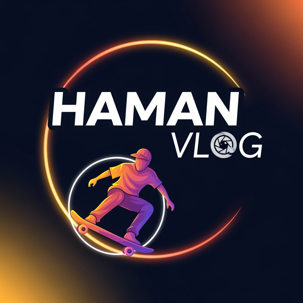 AI Design for "haman vlog" is ko logo ke sakel ,ma bajoo