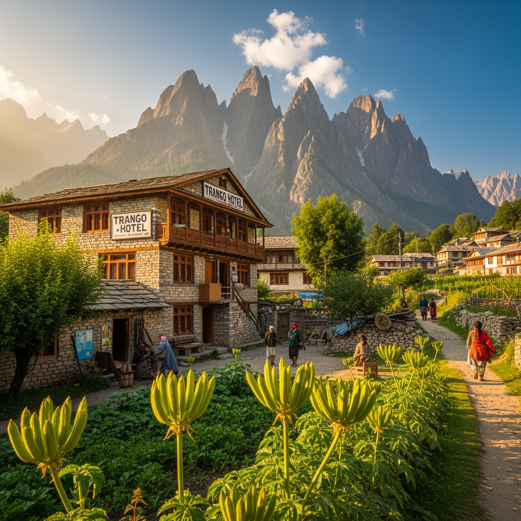 AI Design for trango hotel pakora" yad rahe pakora ek viilage ka nam eha