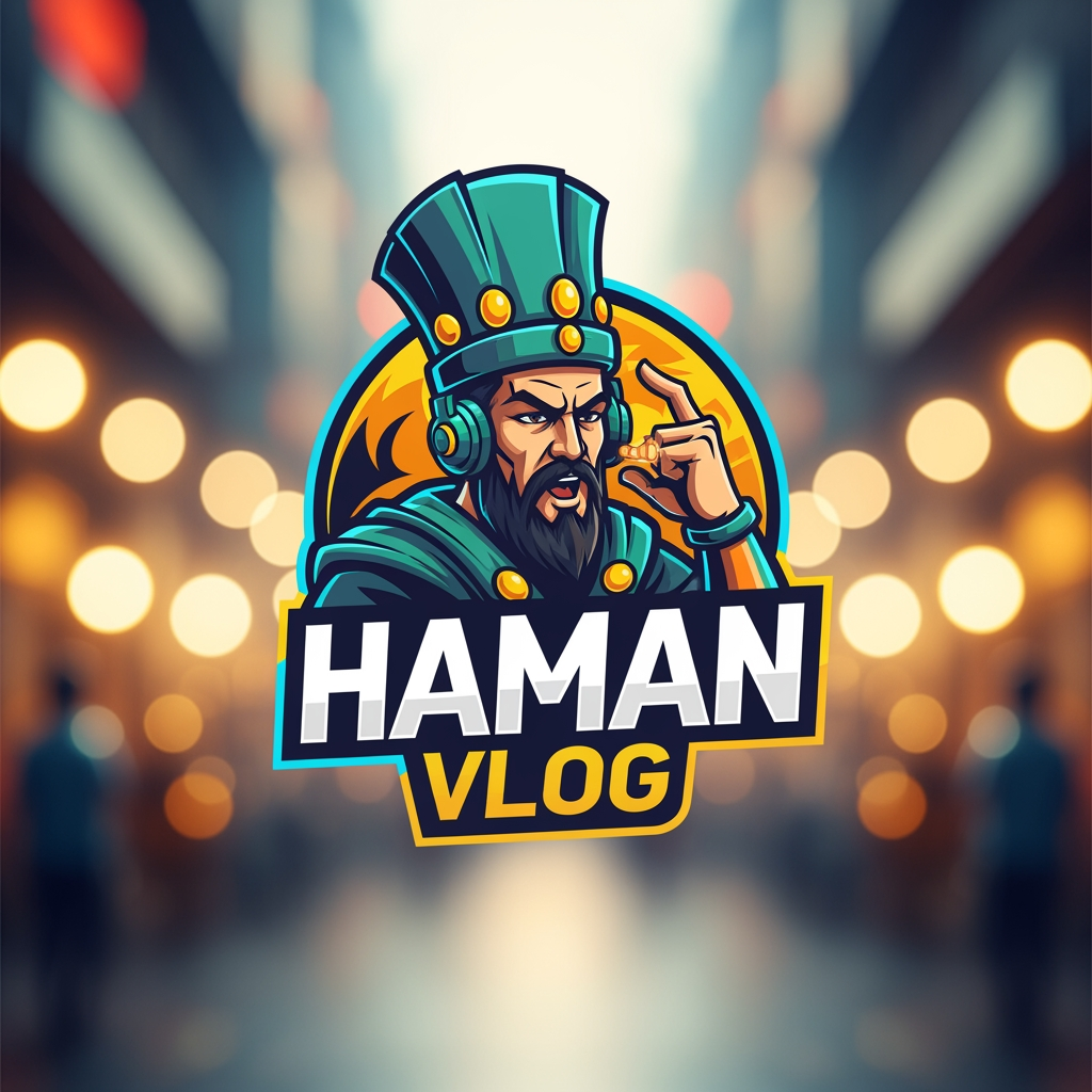 AI Design for "haman vlog" is ko logo ke sakel ,ma bajoo