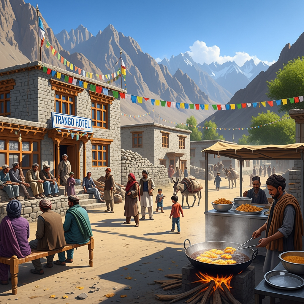 AI Design for trango hotel pakora" yad rahe pakora ek viilage ka nam eha