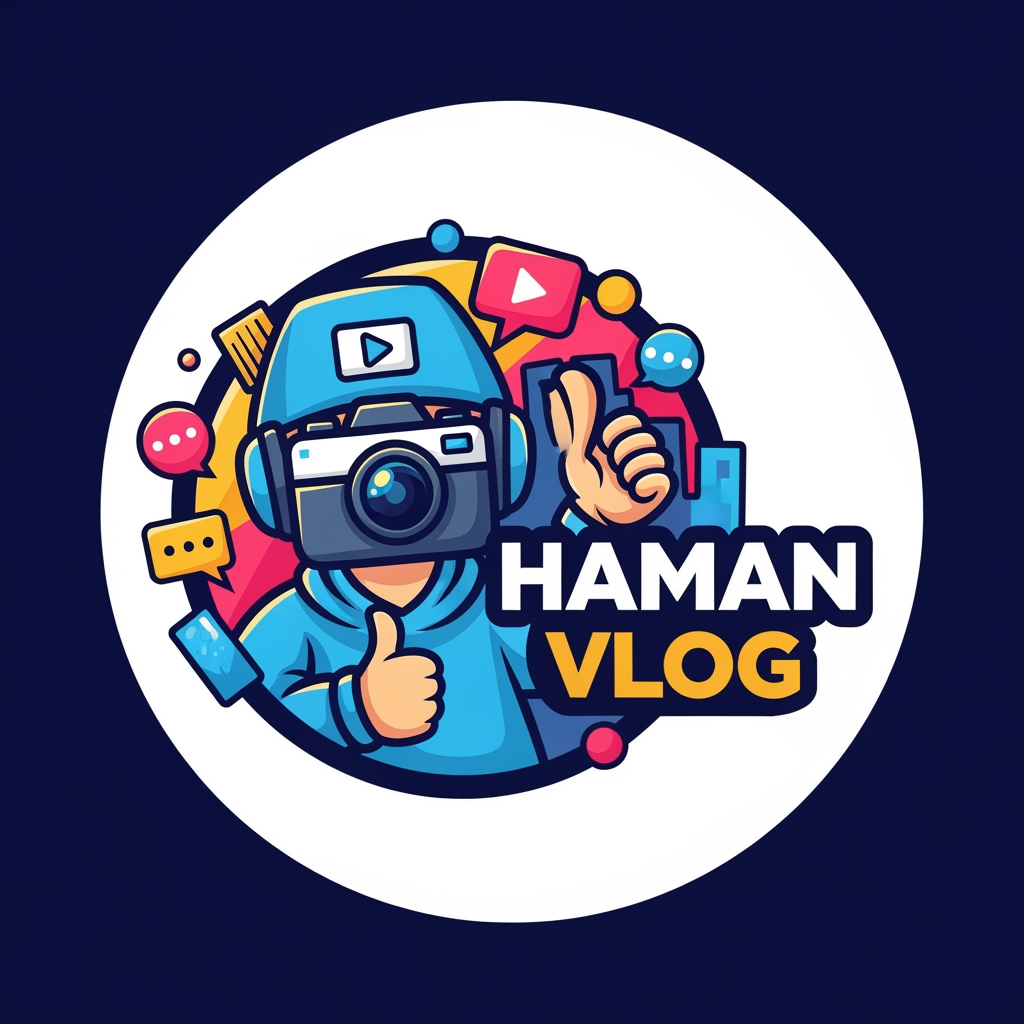 AI Design for "haman vlog" is ko logo ke sakel ,ma bajoo