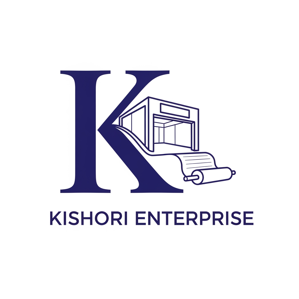 AI Design for Create a logo by using the letter K of the company name Kishori Enterprise the company is a printing firm that helps its clients to put on exhibition stalls booth stalls and fabrication stals and in future will expand business in various sectors