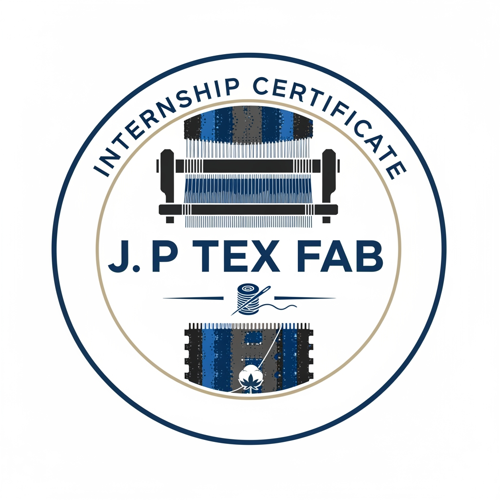 AI Design for make logo for internship certificate J P TEX FAB