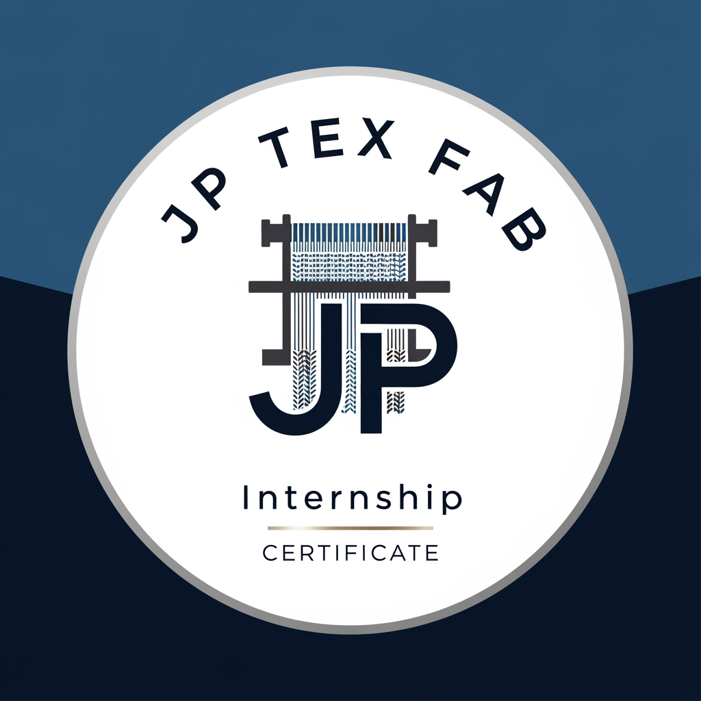 AI Design for make logo for internship certificate  J P TEX FAB