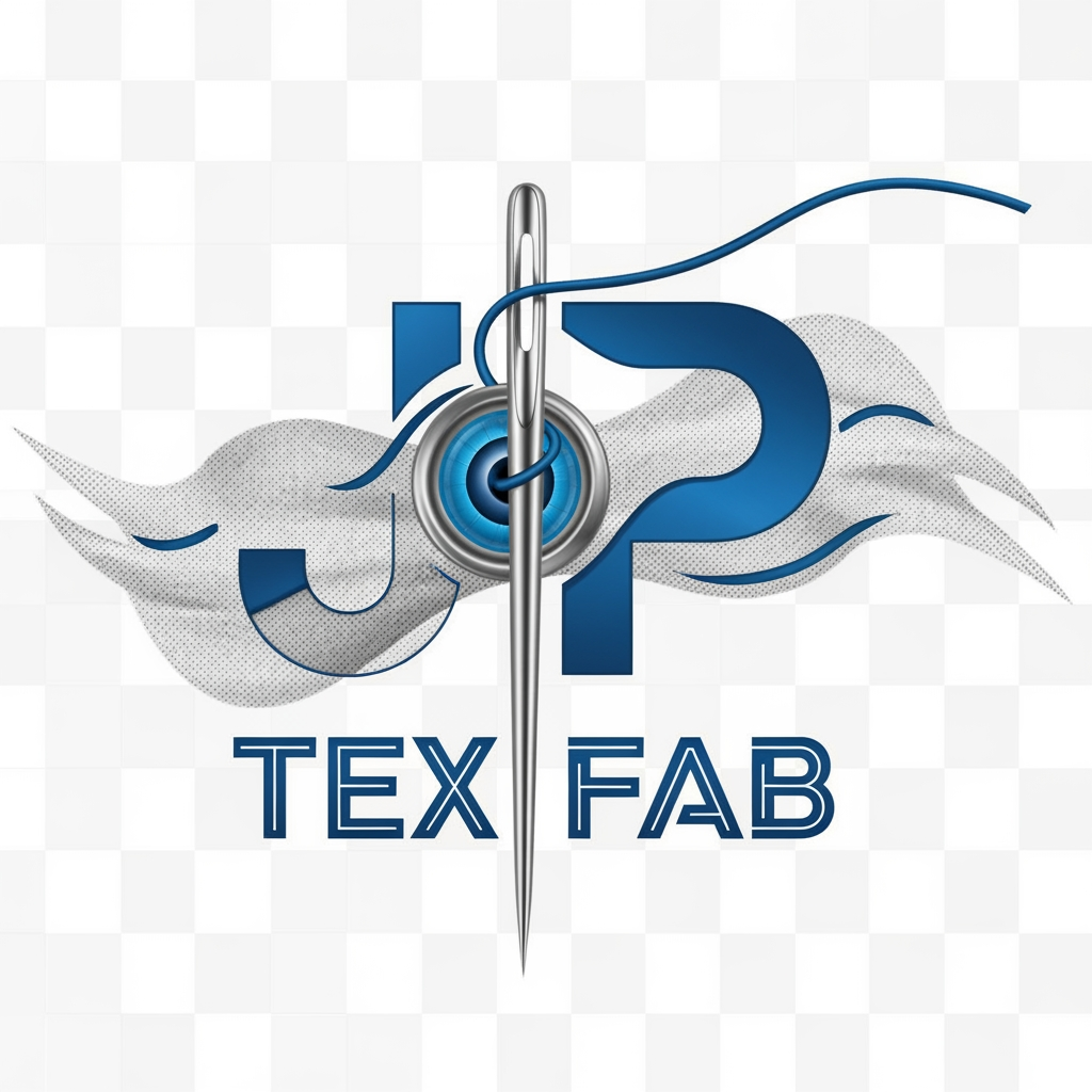 AI Design for make logo  J P TEX FAB ( i want background transparent ) (add some design like needle thread fabric etc )