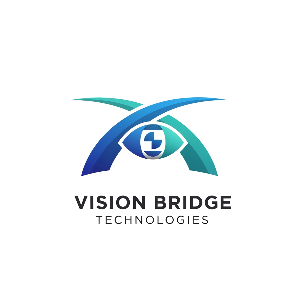 AI Design for {"prompt":"Create a modern, professional logo for a technology company named 'Vision Bridge Technologies'. The logo should symbolize innovation, connectivity, and digital transformation. Incorporate a minimalist bridge integrated with abstract vision elements such as an eye, lens, or forward-looking geometric shapes. Use a clean blue and teal color palette with subtle gradients, paired with dark gray typography. The company name should appear in a sleek, sans-serif font beneath or beside the icon. The design should be scalable, flat, and suitable for websites, business cards, and app icons, with a transparent background."}