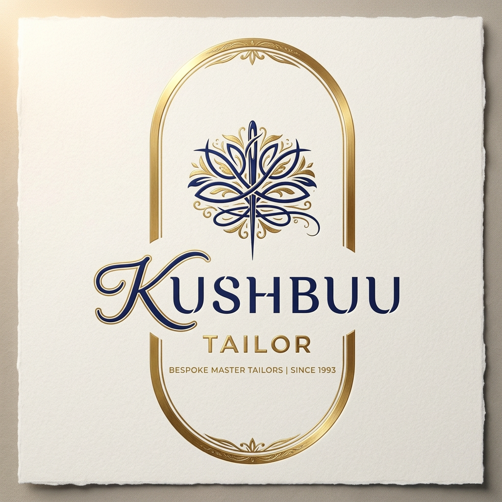 AI Design for make a business idea logo with the name of - KUSHBUU TAILOR  and customize amazing  and give 10 sample+ give a luxury design