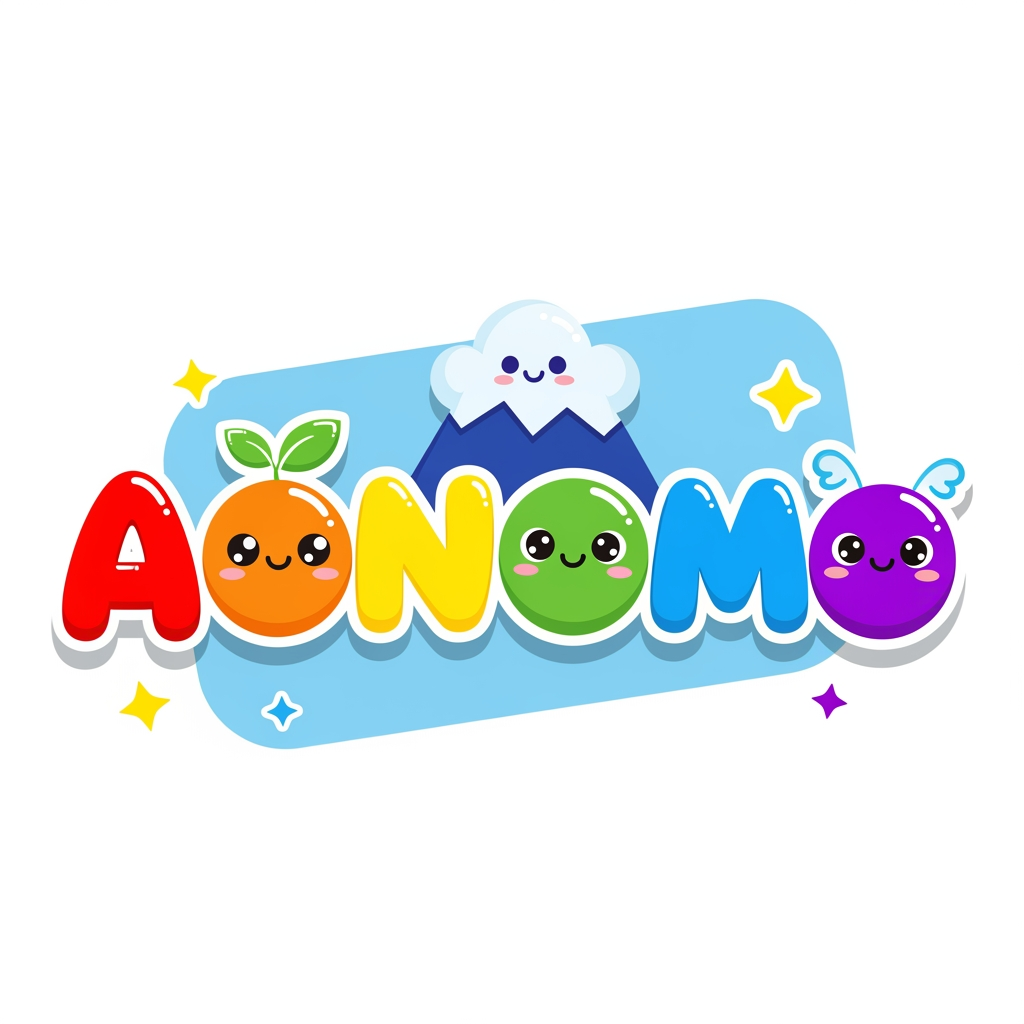 AI Design for make logo for youtube kids channel name "AONOMO"
