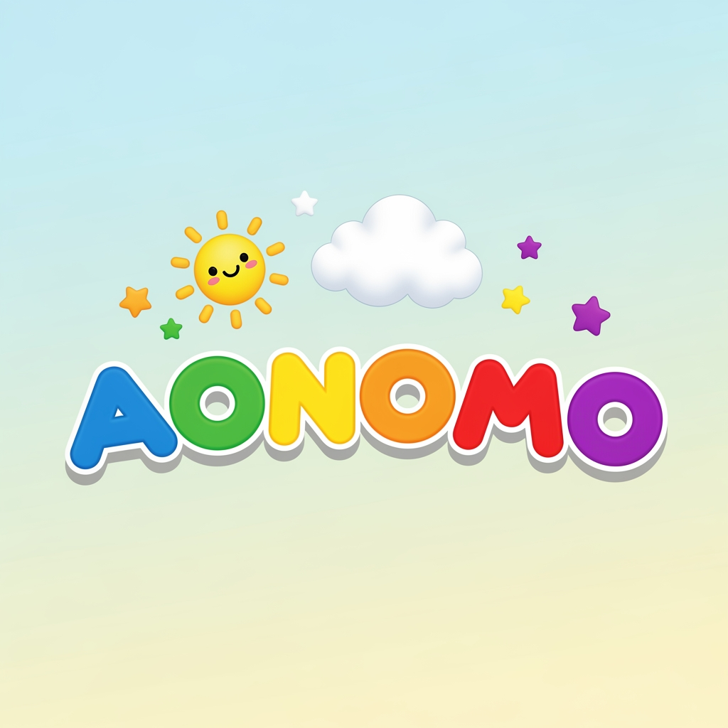 AI Design for make logo for youtube kids channel name "AONOMO"