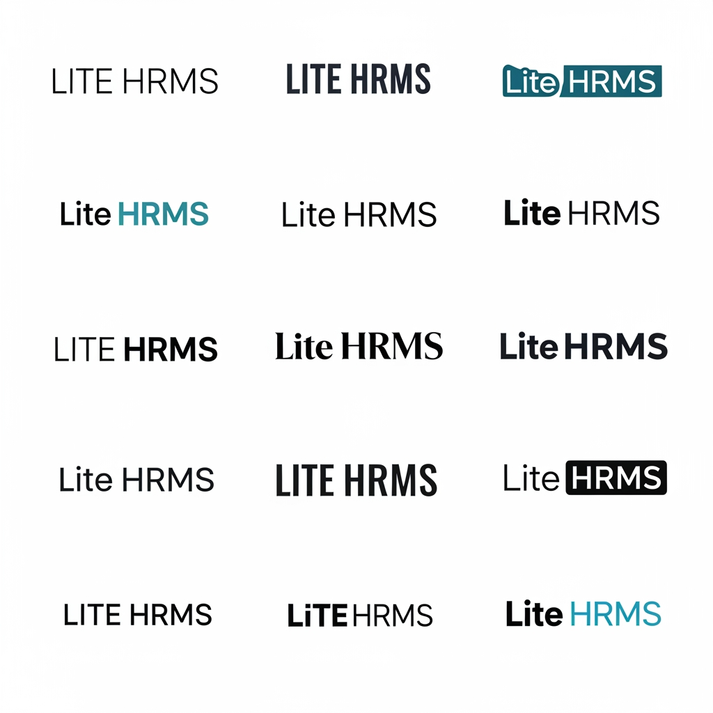 AI Design for Create a logo For Lite HRMS Hr Management platform Create Morethen 10 imwant to text based logo create Different Style in Modern typography Dont use symbols use only texes