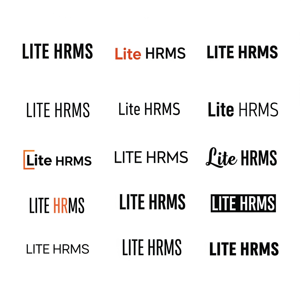 AI Design for Create a logo For Lite HRMS Hr Management platform Create Morethen 10 imwant to text based logo create Different Style in Modern typography Dont use symbols use only texes