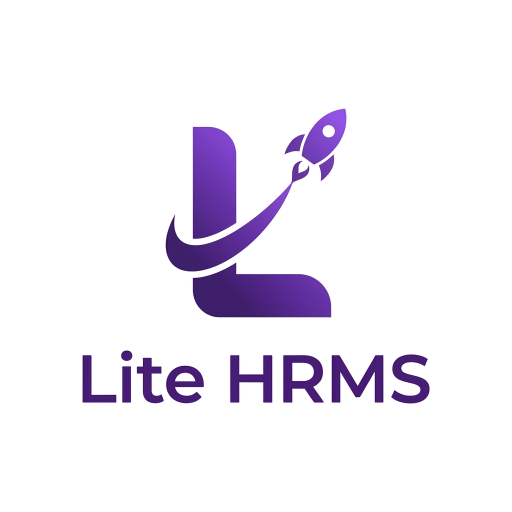 AI Design for reate a premium SaaS logo for Lite HRMS featuring a creative letter 'L' combined with a minimalist rocket icon. The rocket should appear as if launching from the top of the L, symbolizing fast HR automation, employee growth, digital transformation, and innovation. Use smooth curves, negative space, flat vector design, modern rounded typography, elegant purple gradient, clean minimal composition, highly memorable, startup branding style, Dribbble quality, Behance quality, white background.