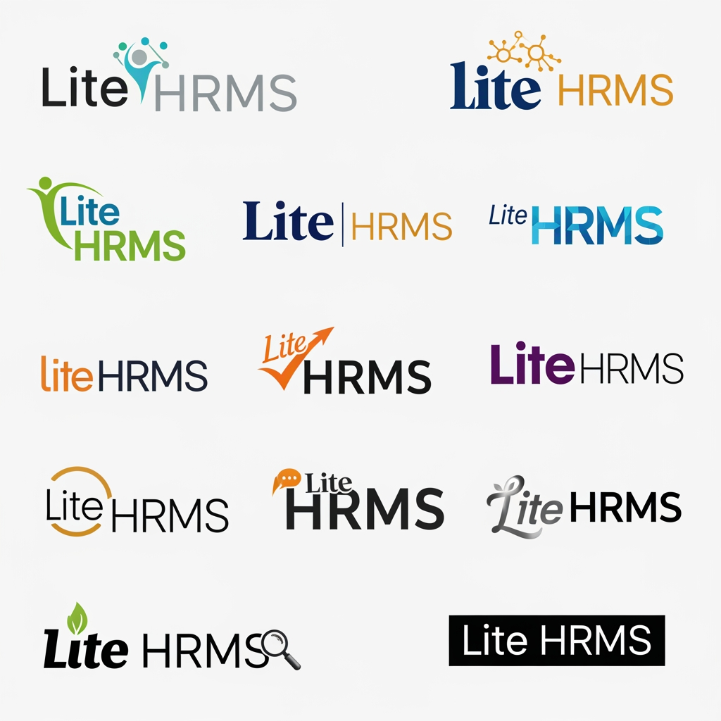 AI Design for Create a logo For Lite HRMS Hr Management platform Create Morethen 10 imwant to text based logo create Different Style