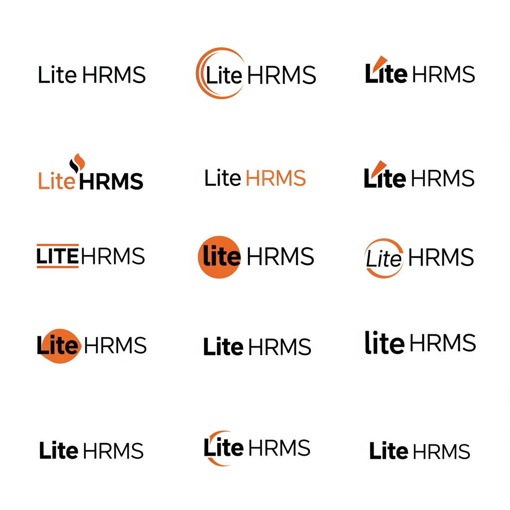 AI Design for Create a logo For Lite HRMS Hr Management platform Create Morethen 10 imwant to text based logo create Different Style