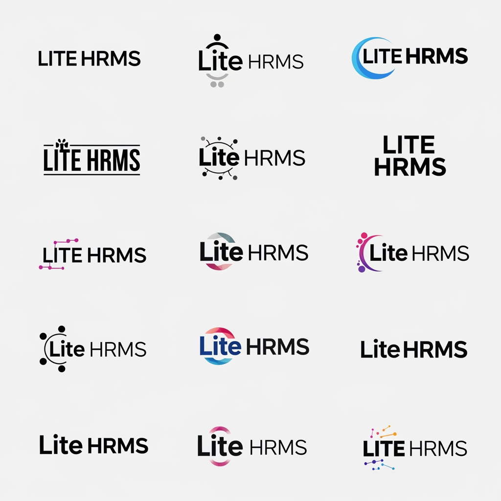 AI Design for Create a logo For Lite HRMS Hr Management platform Create Morethen 10 imwant to text based logo create Different Style in Modern typography