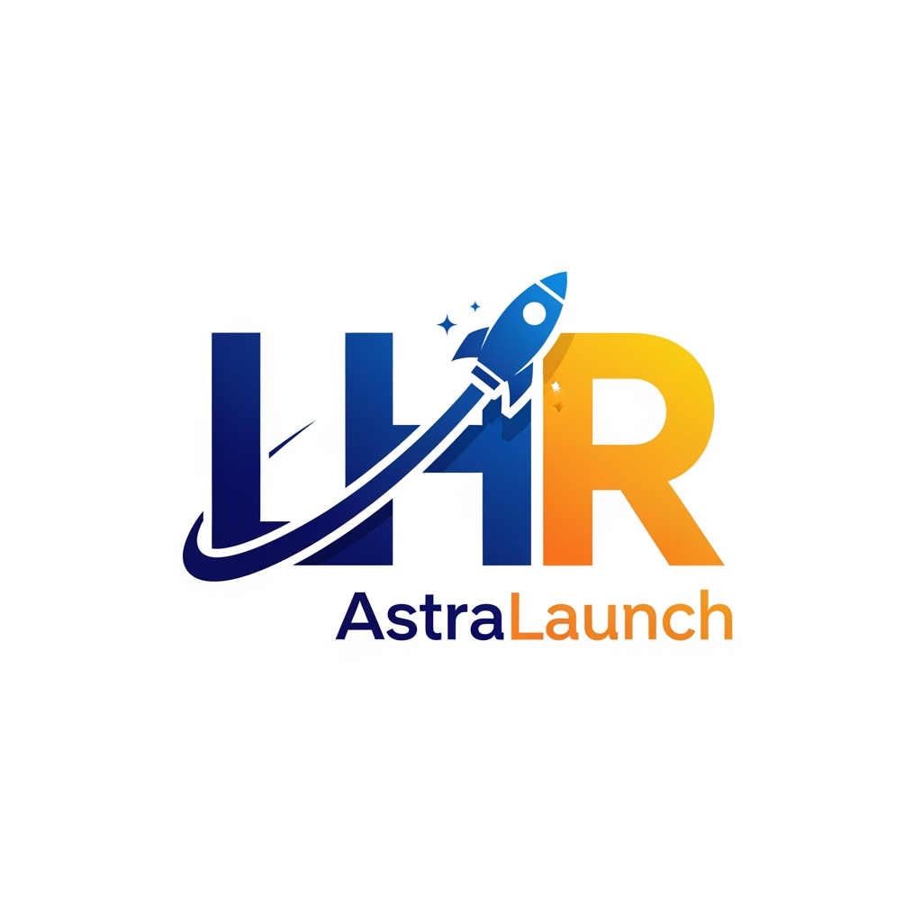 AI Design for i need a logo for Website the key was L,H and R and Rocket symbol